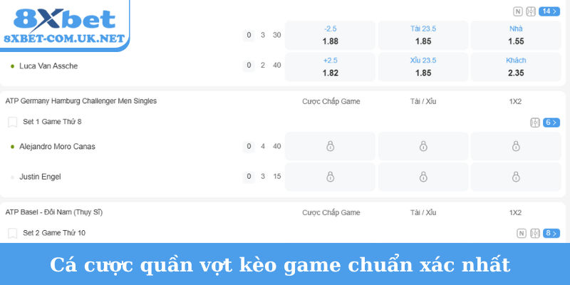 Cá cược quần vợt kèo game chuẩn xác nhất